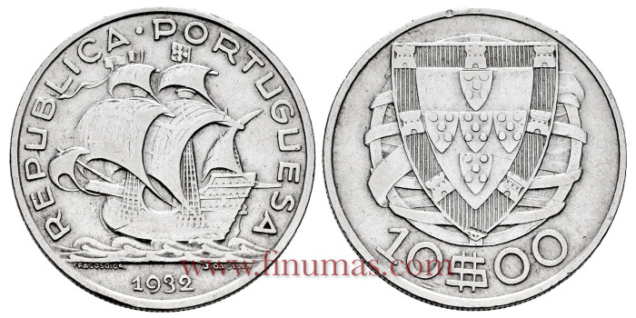 PORTUGAL - K-582 - 10 Escudos 1934 - MBC+