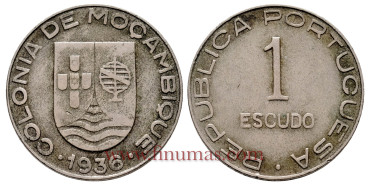 MOZAMBIQUE - K-066 - 1 ESCUDOS 1936 - MBC+