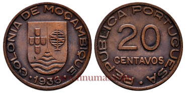 MOZAMBIQUE - K-062 - 20 Centavos 1936 - EBC+