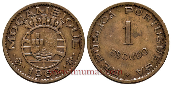 MOZAMBIQUE - K-082 - 1 ESCUDOS 1962 - SC