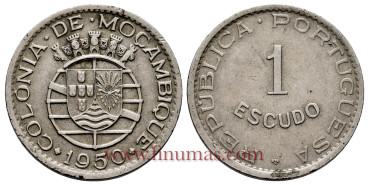 MOZAMBIQUE - K-077 - 1 ESCUDOS 1950 - MBC+