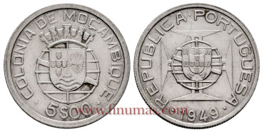 MOZAMBIQUE - K-069 - 5 ESCUDOS 1949 - EBC