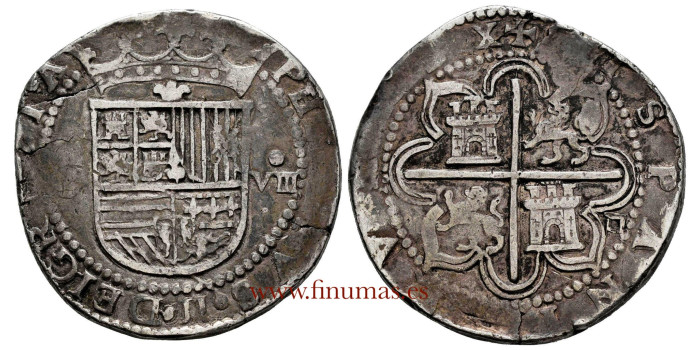 Cy03746.- FELIPE II - 8 Reales Sevilla D . MBC+
