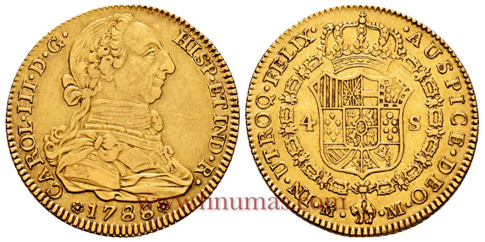 Cy11923.- Carlos III - 4 Escudos 1788 Madrid M. MBC+