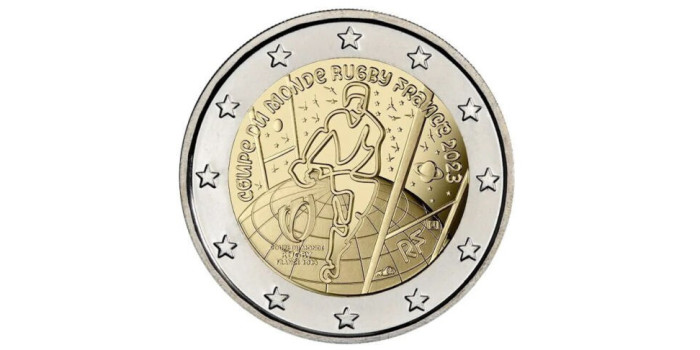 2 EURO COMMEMORATIVE FRANCE 2023 "RUGBY" COINS