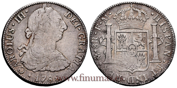 Cy11341.- Carlos III - 8 Reales 1788 Mexico F.M.- MBC+