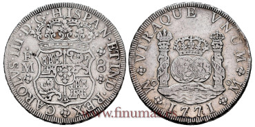 Cy11209.- CARLOS III  8 Reales Columnario 1771  MEXICO F.M.  MBC
