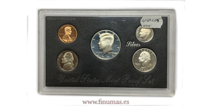 ESTADOS UNIDOS - KS05 - 1,5,10,25 y1/2 DÓLAR 1993 S PROOF