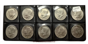 ESTADOS UNIDOS - KS06 - 1/2 DÓLAR KENNEDY, lote de 10 piezas