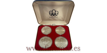 CANADA - S04. Estuche oficial Olimpiadas Montreal. 3ª Serie 1975  4 Piezas Plata SC