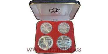 CANADA - S06. Estuche oficial Olimpiadas Montreal. 5ª Serie 1975. 4 Piezas Plata SC