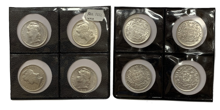PORTUGAL - K-561 50 Cent 1912/16 Complete Set 4 Pieces EBC/SC