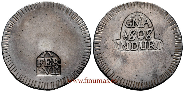 Cy14914.-FERNANDO VII -A Hard 1808 Gerona. EBC