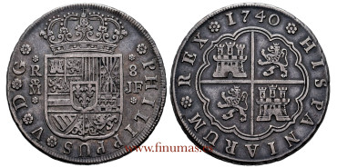 Cy08790.- FELIPE V 8 REALES 1740 MADRID J.F. NGC XF40