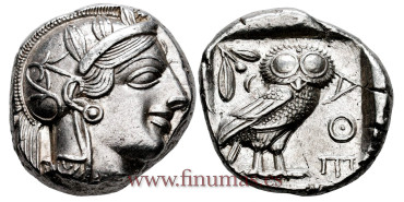 GR012.- TETRADRACMA ATICO (LECHUZA) 449-413BC