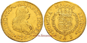 Cy10178.- FERNANDO VI 8 Escudos 1759 Popayan J - Gold