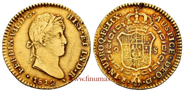 Cy15338.- FERNANDO VII - 2 Escudos 1812 Cadiz C.I. VARIANTE. EBC- EBC-