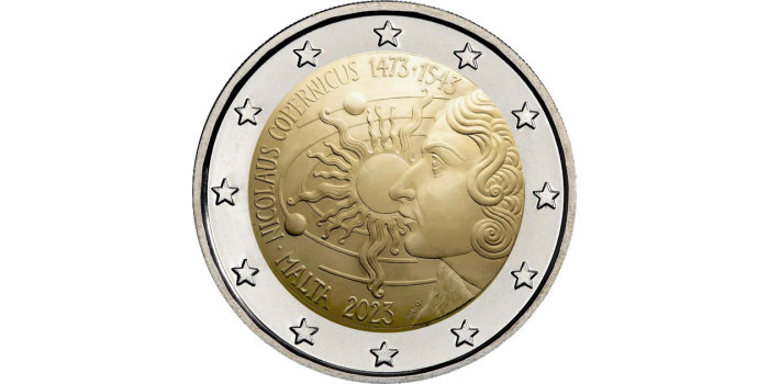 2 EURO COMMEMORATIVE MALTA 2023 "COPERNICUS" COINS