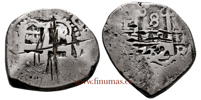 Cy09849.-FERNANDO VI - 8 Reales Macuquinos 1752 Q Potosi - BC