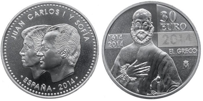 30 EUROS ESPAÑA 2014 "EL GRECO" - PLATA