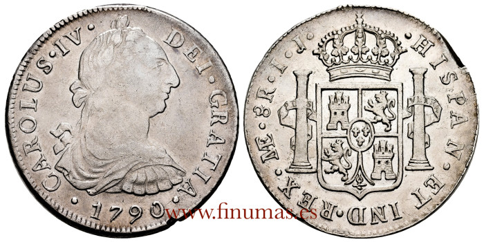 Cy13018.-CARLOS IV - 8 Reales 1790 Lima I.J.- MBC+
