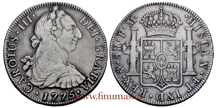Cy11247.- CARLOS III  8 Reales 1775  MEXICO F.M.  MBC.