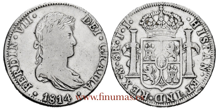 Cy15063.- FERNANDO VII - 8 Reales 1814 Mexico J.J. MBC-