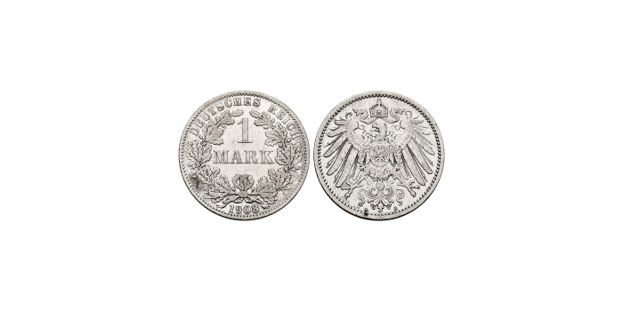 GERMANY EMPIRE - K-014 - 1 Mark 1908 A - MBC+