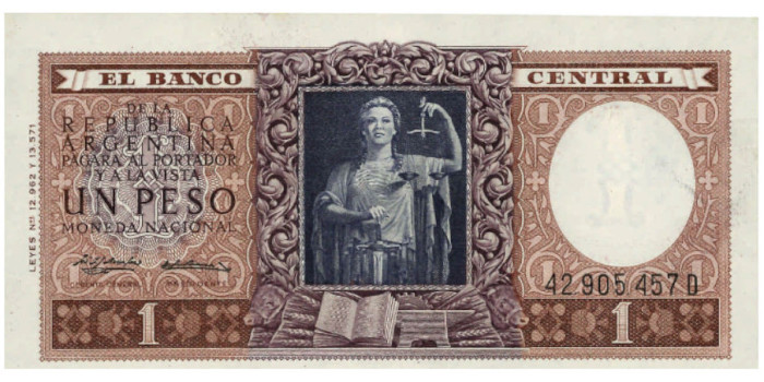 ARGENTINA B-163b - 1 Peso 1955/56 - MBC