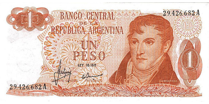 ARGENTINA B-287 - 1 Peso 1970/73 - SC