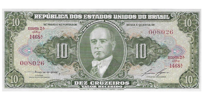 BRASIL B-159 - 10 Cruzeiros 1953/60 - SC