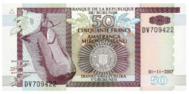 BURUNDI B-036 - 50 Francos 2007 - SC
