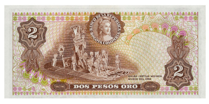 COLOMBIA B-413 - 2 Pesos 1977 - SC