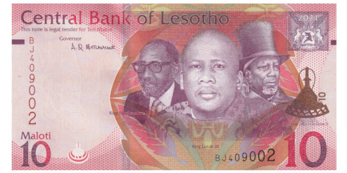 LESOTHO B-026 - 10 Maloti 2021 - SC