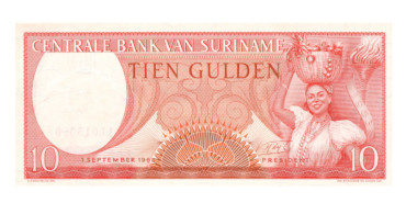 SURINAM B-121 - 10 Gulden 1963 - SC