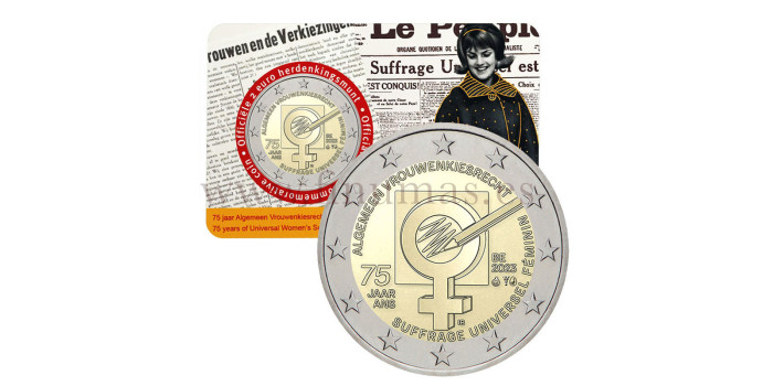 2 EUROS CONMEMORATIVOS BELGICA 2023 "SUFRAGIO FEMENINO"