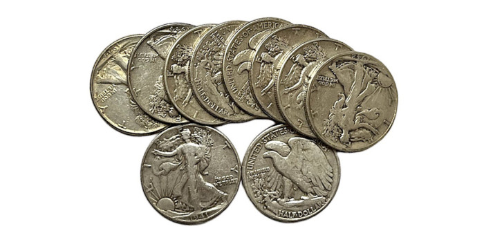 ESTADOS UNIDOS - K-142L - LOTE 10 x 1/2 DÓLAR - PLATA