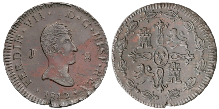FERNANDO VII - 8 Maravedis 1812 JUBIA.  EBC