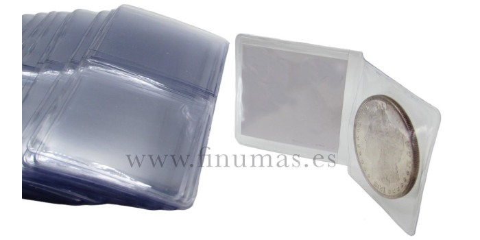 SOBRE MONEDA DOBLE. PLASTICO (50 unid)