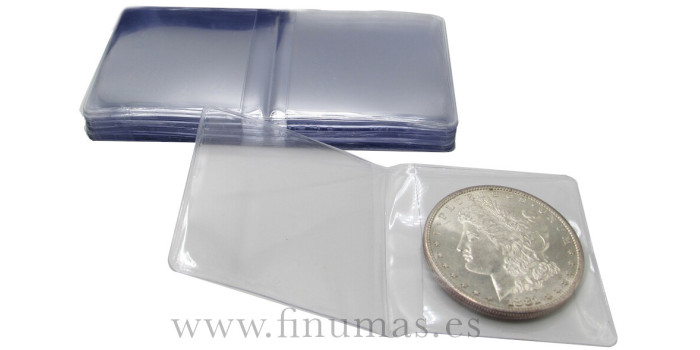 SOBRE MONEDA DOBLE. PLASTICO (50 unid)