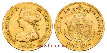 copy of Cy16355.- ISABEL II 40 REALES MADRID 1862/61