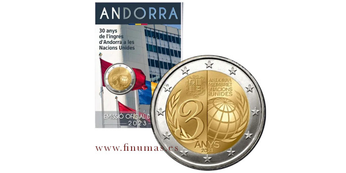 2 EUROS COMMEMORATIVE ANDORRA 2023 "United Nations"