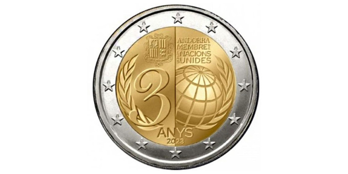 2 EUROS CONMEMORATIVOS ANDORRA 2023 "Naciones Unidas"