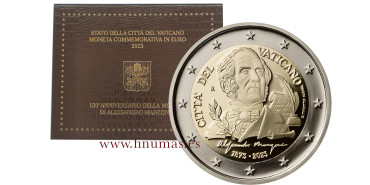 2 EURO COMMEMORATIVE VATICAN 2023 "MANZONI" COINS