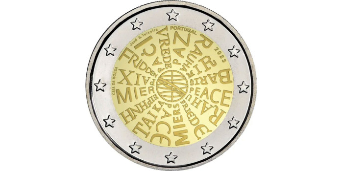 2 Euro Commemorative Portugal 2023 "Peace between Nations" Coins