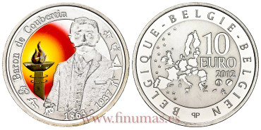 BELGICA - K-320 - 10 Euros 2012 PROOF  , Coloreada