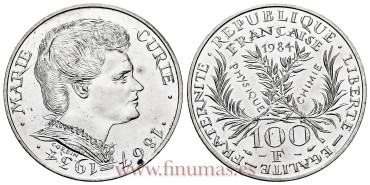 FRANCIA - K-955 - 100 Francos 1984 -  SC Marie Curie