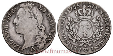 FRANCIA - K-516 - 1/2 Ecu 1755 W -Lille -  BC, LUIS XV