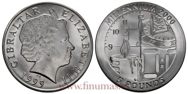 GIBRALTAR - K-797 - 5 Pound 1999,  SC