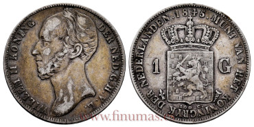 HOLANDA K-066 - 1 Gulden 1845 - MBC